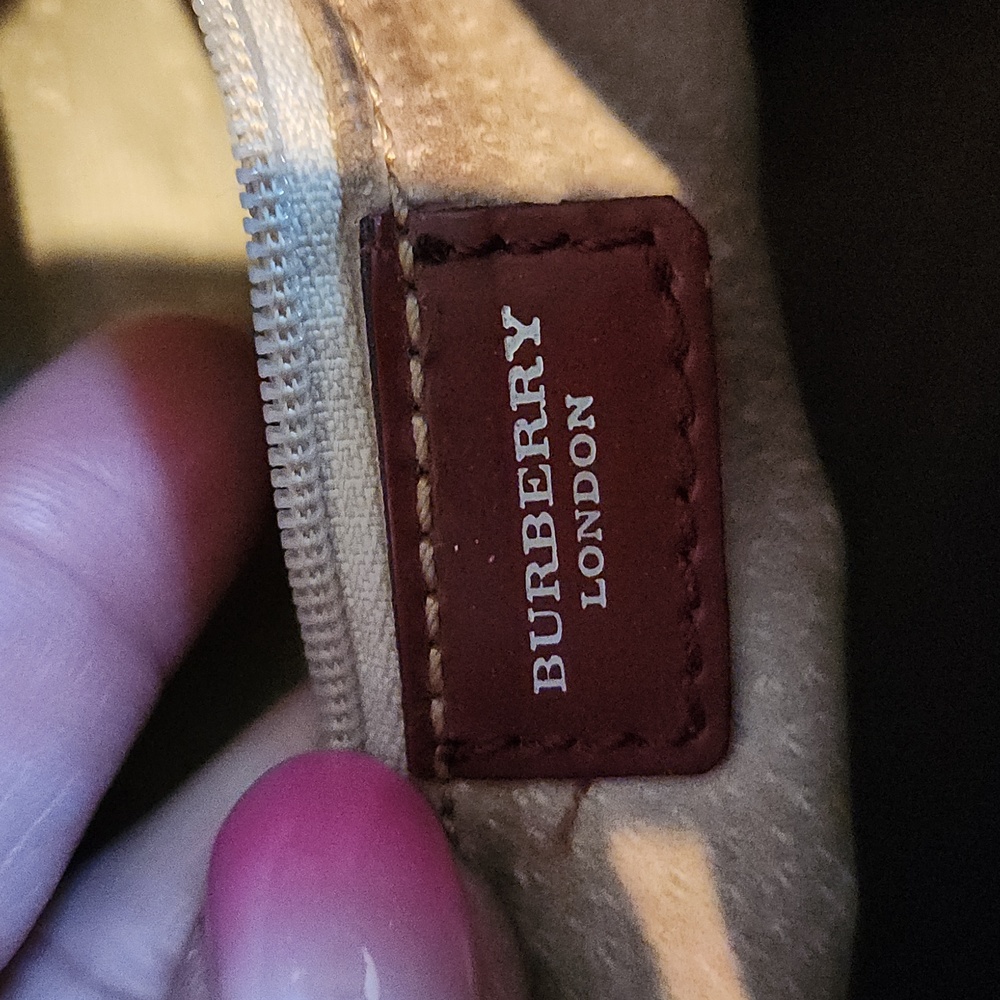 Burberry Beige and Burgundy Hobo Bag - Picture 9 of 12